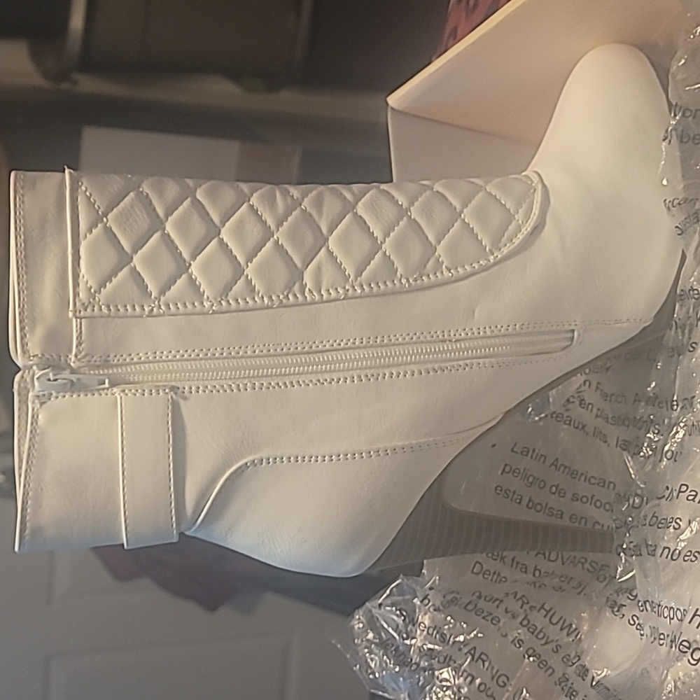 White Quilted Booties